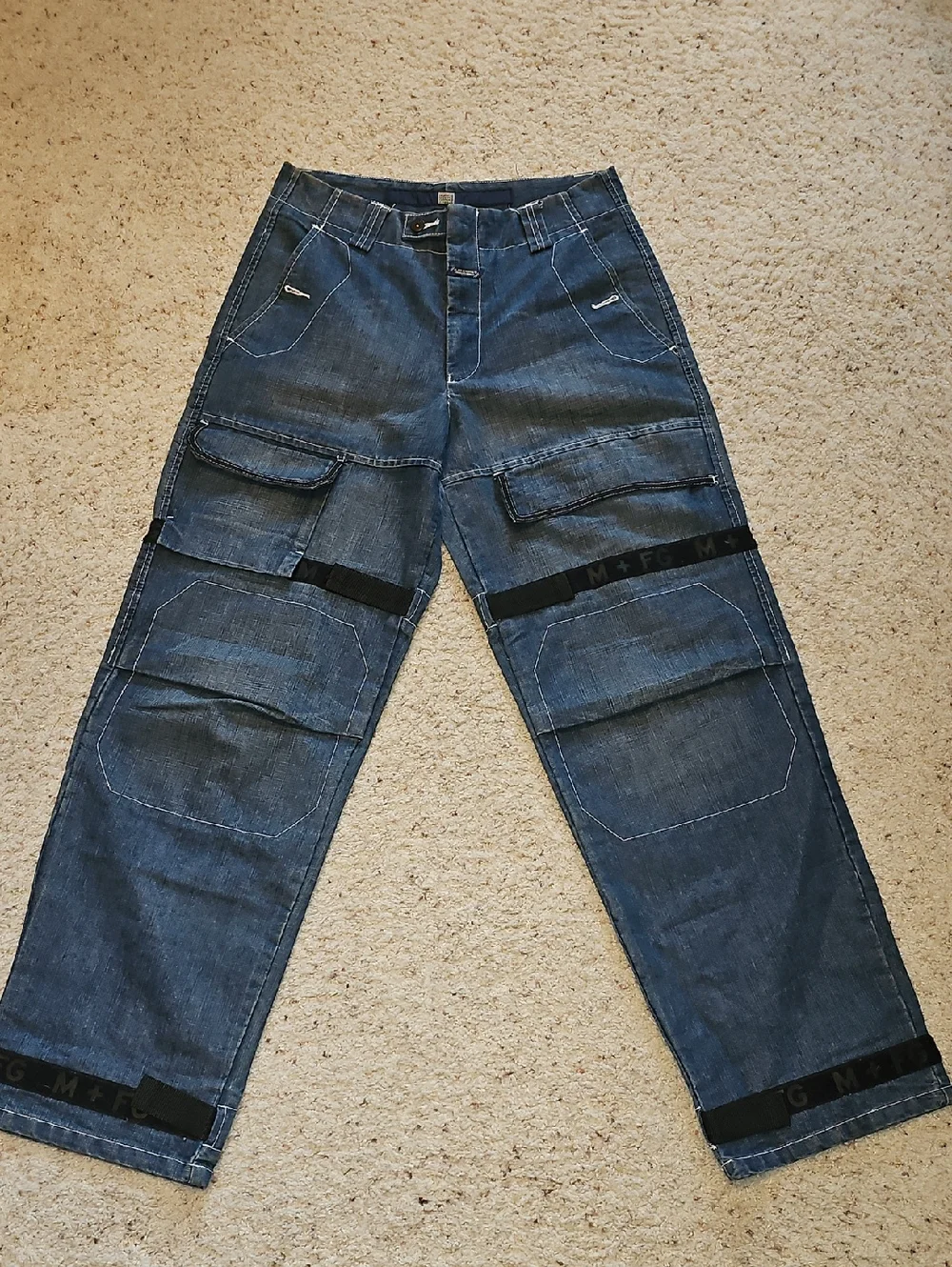 Vintage Marithe Francois Girbaud M+FG Pants with Black Velcro Straps - 32x33